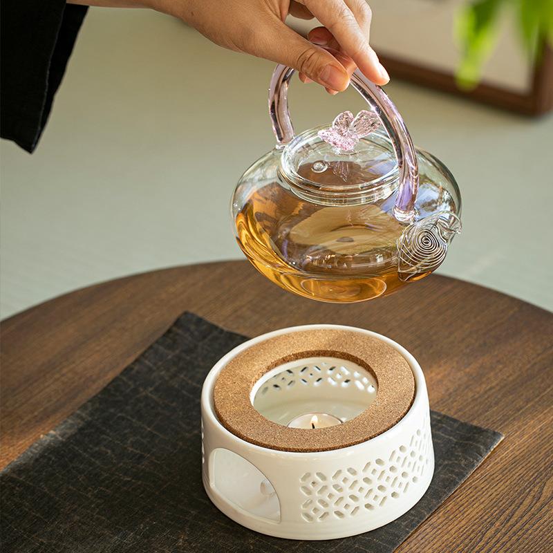 日式复古温茶炉小火炉蜡烛煮茶底座保温暖茶器提香器烘茶炉温茶器