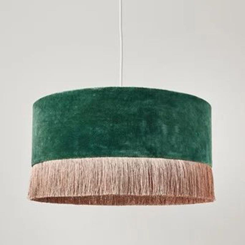 法式田园艺术个性极简天鹅绒布流苏饭厅吊灯客厅别墅软装展厅灯具