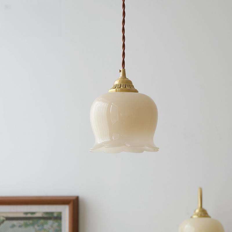 贝可 法式复古奶油铃兰小吊灯 美式轻奢网红卧室床头过道玄关壁灯