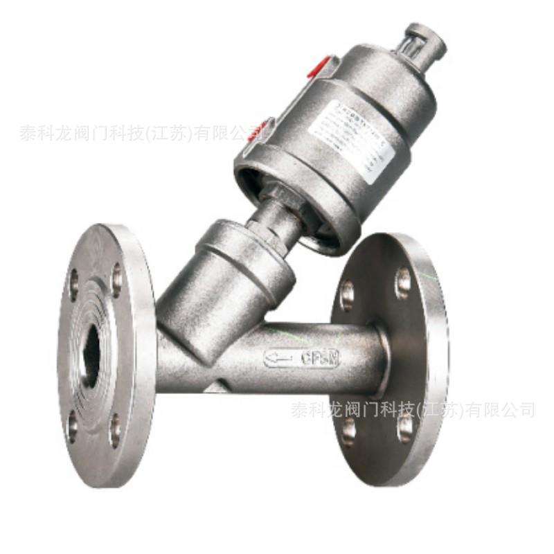 不锈钢气动法兰Y型角座阀 DN15 20 25 32 40 50