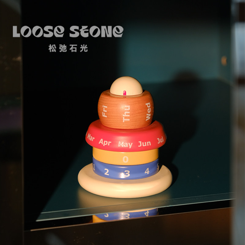 复古木质可爱日历装饰桌面摆件