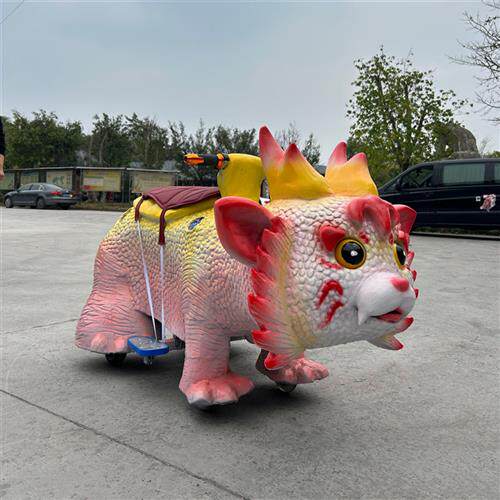 遥控启动双电瓶恐龙车儿童车摇头发光带音乐广场游乐场设备公园