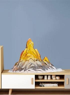 现代创意雕塑透明树脂假山工艺品样板房别墅酒店会所玄关装饰摆件