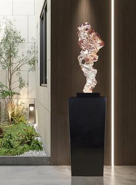 高档轻奢透明树脂软装置饰品雕塑客厅电视柜大型落地抽象卷形摆件