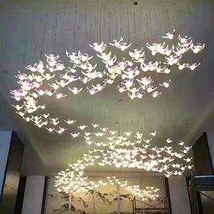 酒店大厅复式楼梯装饰吊灯现代别墅公寓沙盘大堂工程非标制作灯