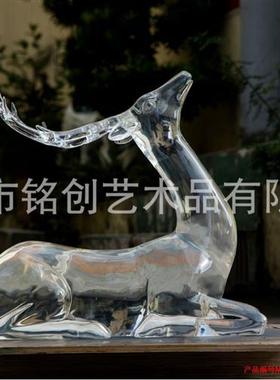 铂晶透明树脂轻奢透明摆件酒店玄关客厅现代艺术工艺品抽象创意