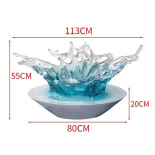 透明树脂落地水花雕塑摆件别墅酒店售楼处样板间水滴吊饰软装 饰品