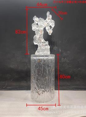 现代酒店大堂抽象太湖石摆件透明树脂落地雕塑售楼处软装饰艺术品