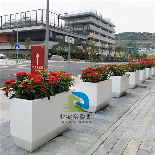 户外玻璃钢花箱商场花盆方形花钵广场种植树池售楼部组合移动花箱