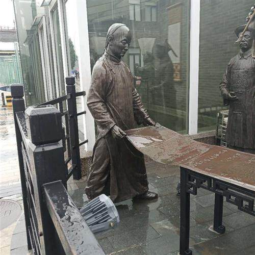 锻铜敲铜铸铜街道人物雕塑珠江三角洲艺术品摆件陈设金属景观古人