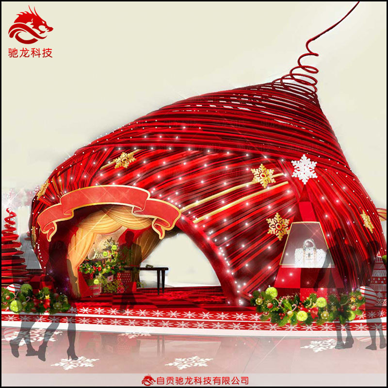 商场异形立体美陈雕塑公司大型户外发光dp摆件布艺橡胶美陈