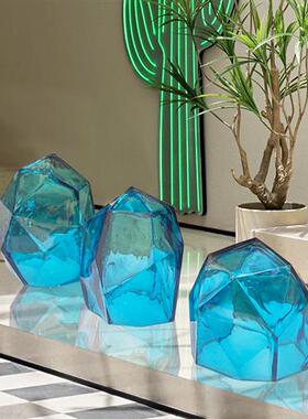 透明树脂景观石头雕塑酒店售楼处别墅庭院水池大型落地软装饰摆件