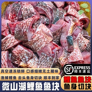 微山湖新鲜鲤鱼块鲤鱼肉鱼身切块红烧瓦块鱼块鱼头鱼排鱼中段顺丰