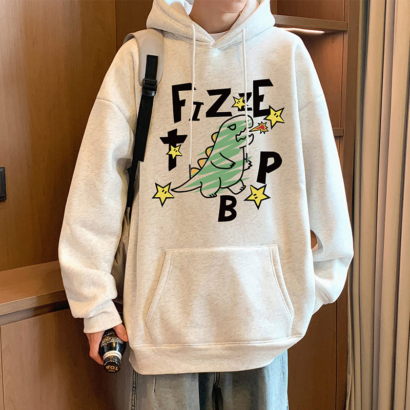 卫衣男春秋季2026新款卡通恐龙青少年休闲帽衫宽松oversize外套潮