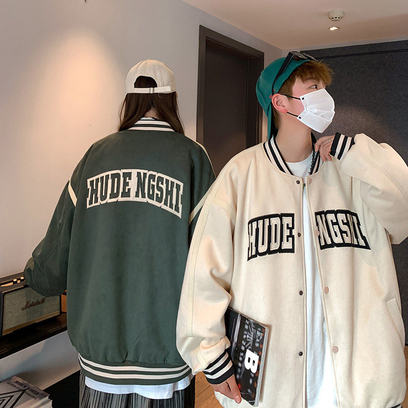 春秋季潮牌宽松外套男生2026新款港风情侣春装美式立领棒球服夹克