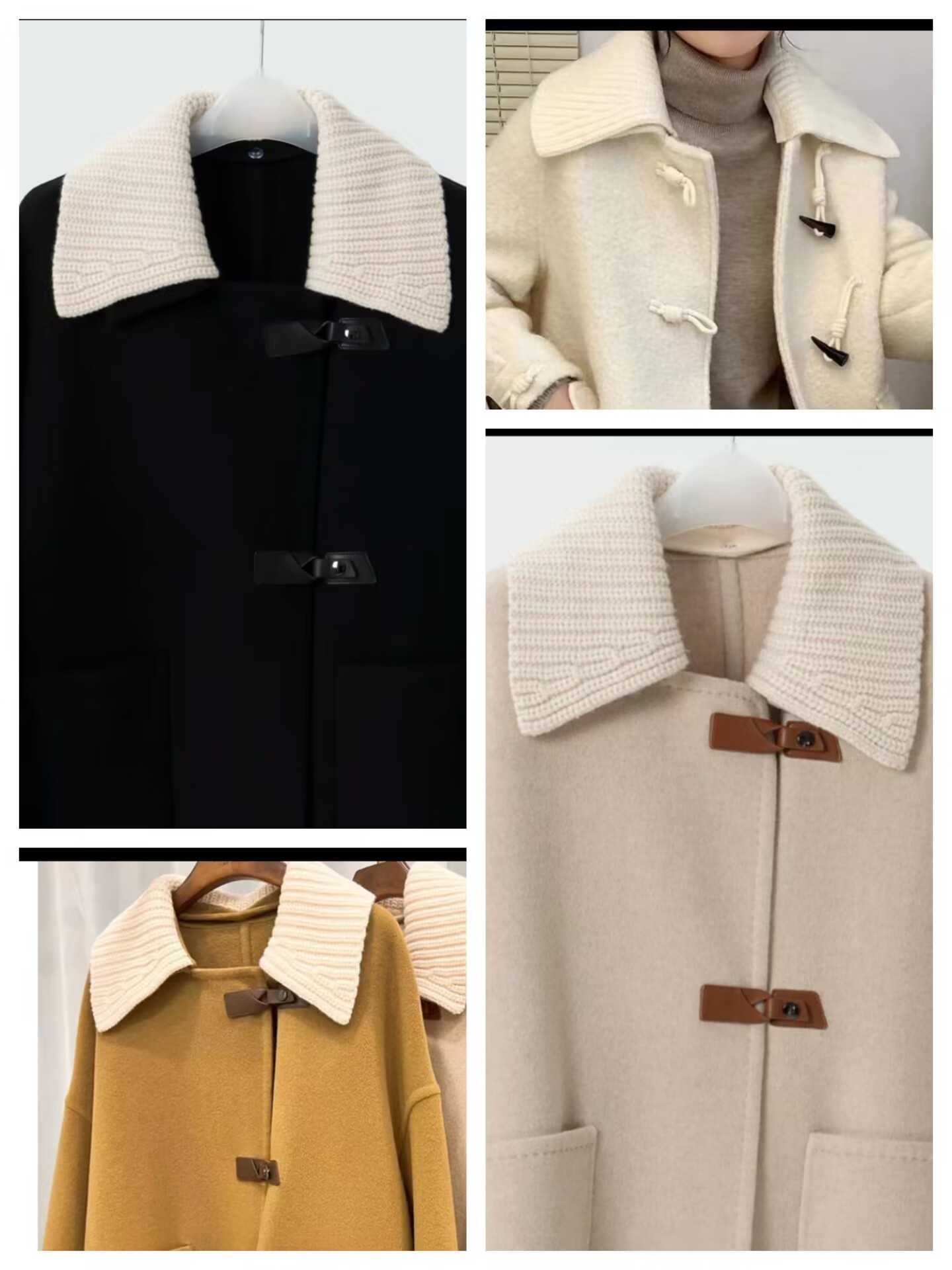 爆款大翻领大衣领子防脏可拆卸