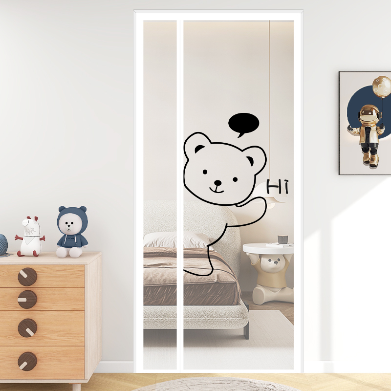 新款磁性自粘防蚊门帘免打孔纱门