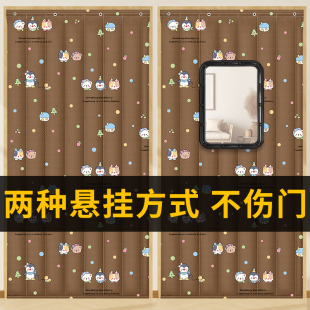 冬季防风保暖棉门帘商超保温挂帘家用大门挡风防寒免打孔隔音降噪