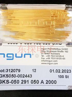 INGUN英刚探针GKS050 291 050A2000 尖头0.78测试针总长43mm50MIL