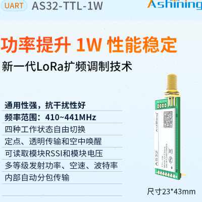 LoRa模块433无线串口收发模块大功率远距离10000米SX1278更稳定