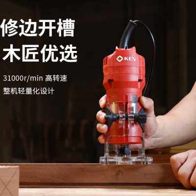 上海ken锐奇修边机3806木工小罗机铝塑板开槽小锣机电木铣雕刻机