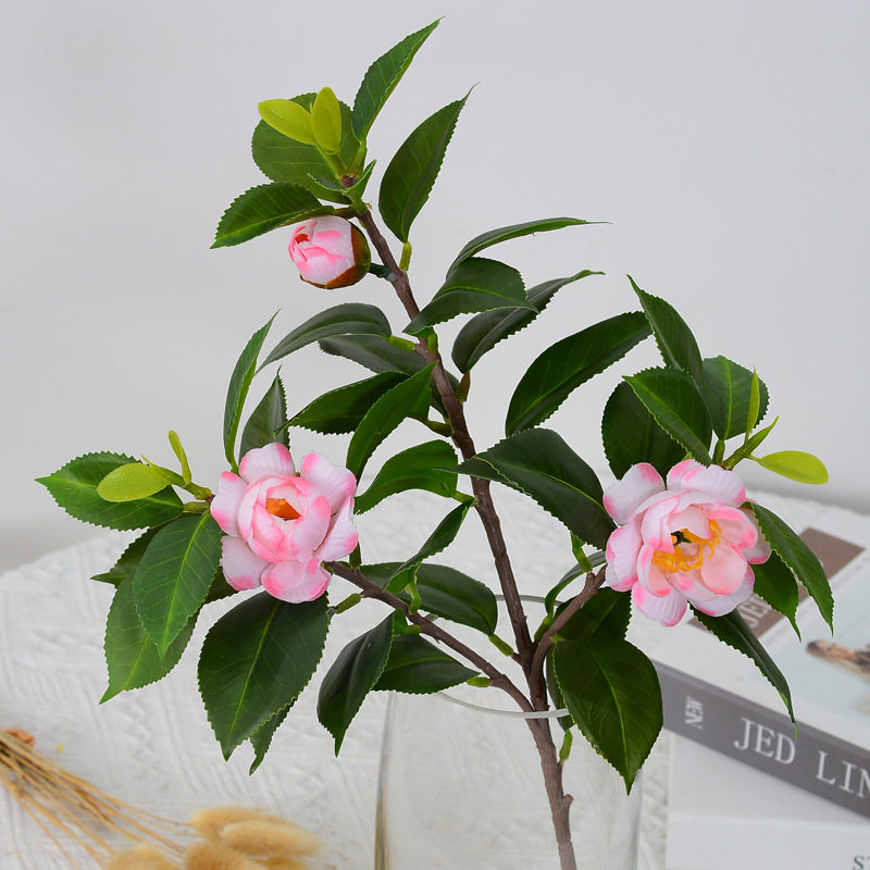 厂家仿真山茶花多头摆放