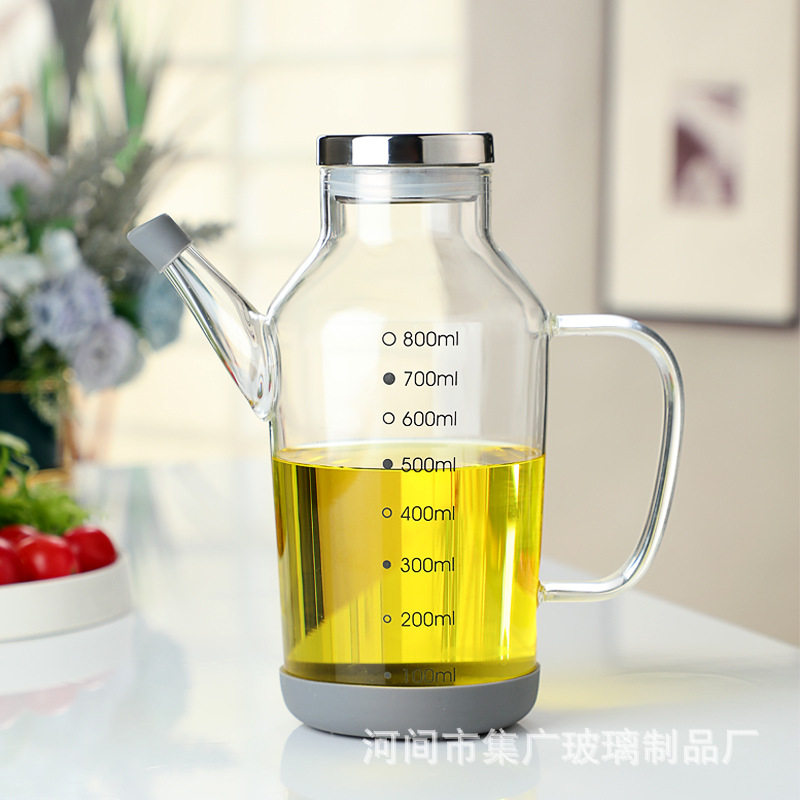 厨房带刻度玻璃油壶家用