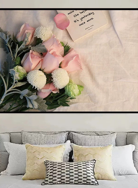 卧室床头装饰画房间北欧3d立体现代简约客厅沙发酒店宾馆自贴壁画