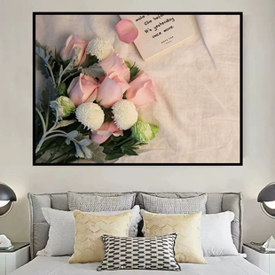 卧室床头装饰画房间北欧3d立体现代简约客厅沙发酒店宾馆自贴壁画