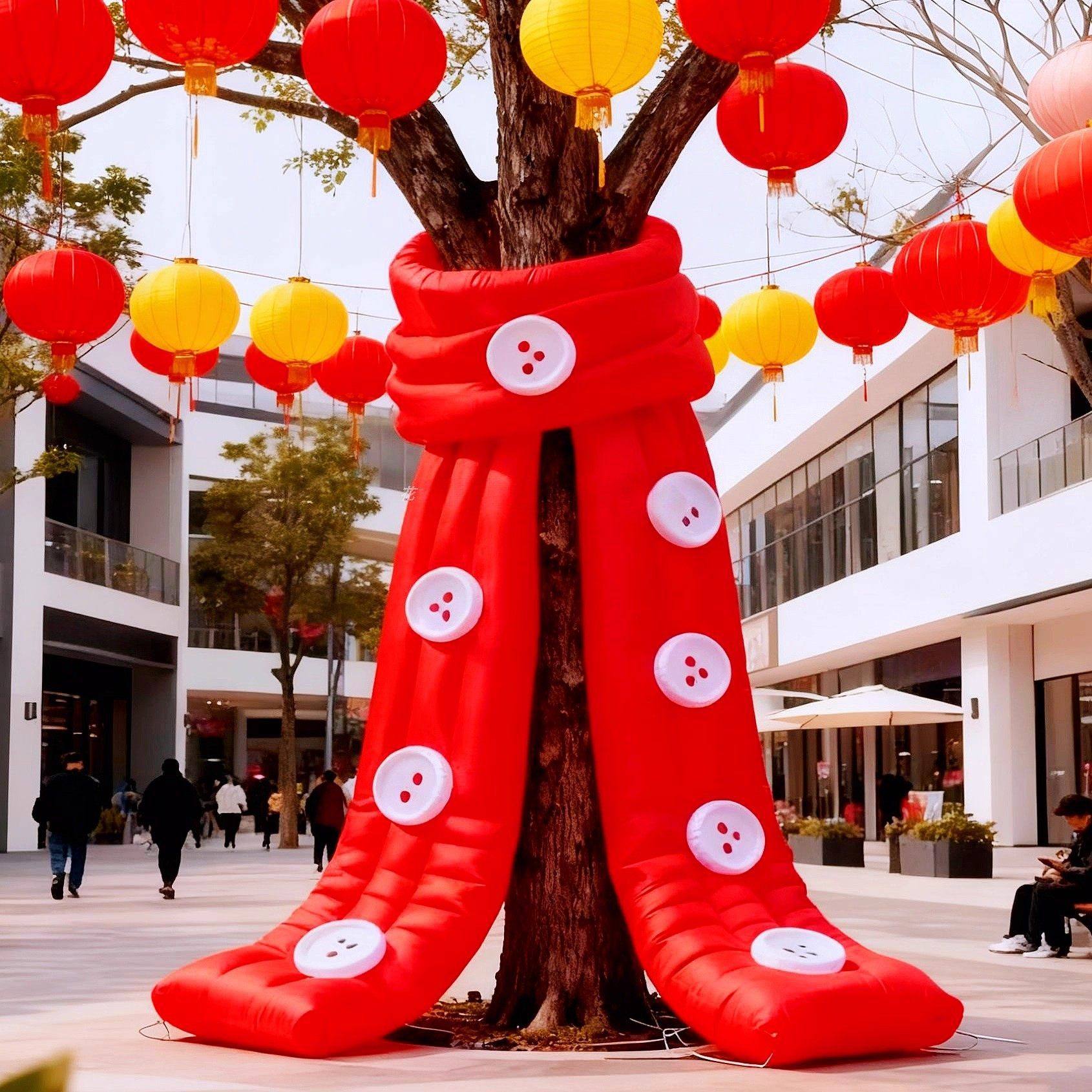 闭气冬季树木围巾围脖气模发财透明充气大型商场美陈网红宣传悬挂,节庆用品/礼品,充气气模,淘宝优惠券,粉丝福利购,淘宝优惠卷