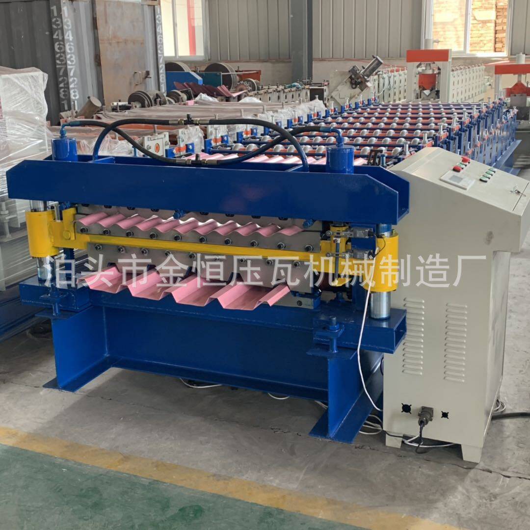 金恒机械彩钢双层压瓦机竹筒琉璃瓦彩钢压瓦机彩钢压瓦机价格