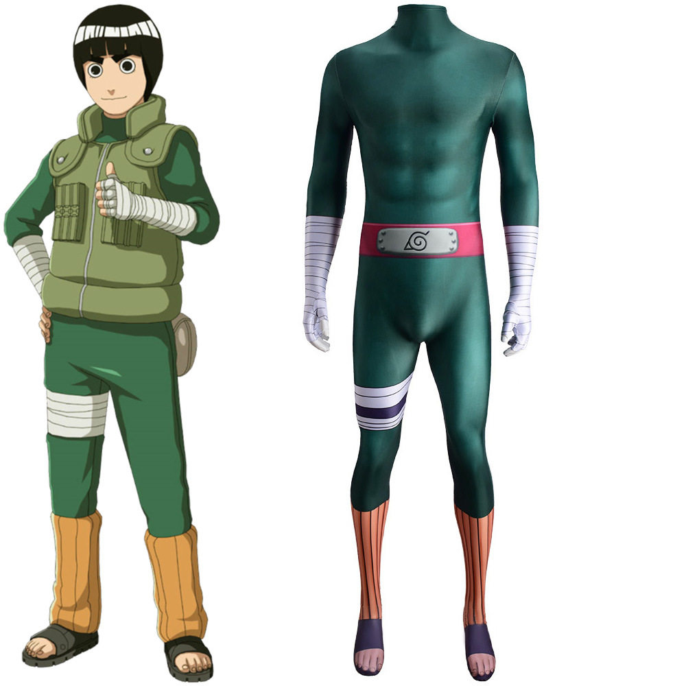 动漫火影忍者李洛克rock lee 日漫cosplay紧身衣漫展舞台表演服