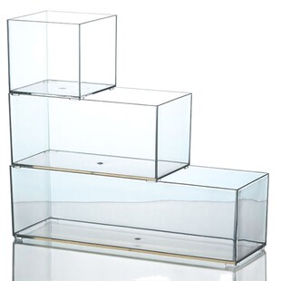 桌面收纳盒窄长型瘦高透明亚克力化妆品厨房橱柜零食工位文具杂物