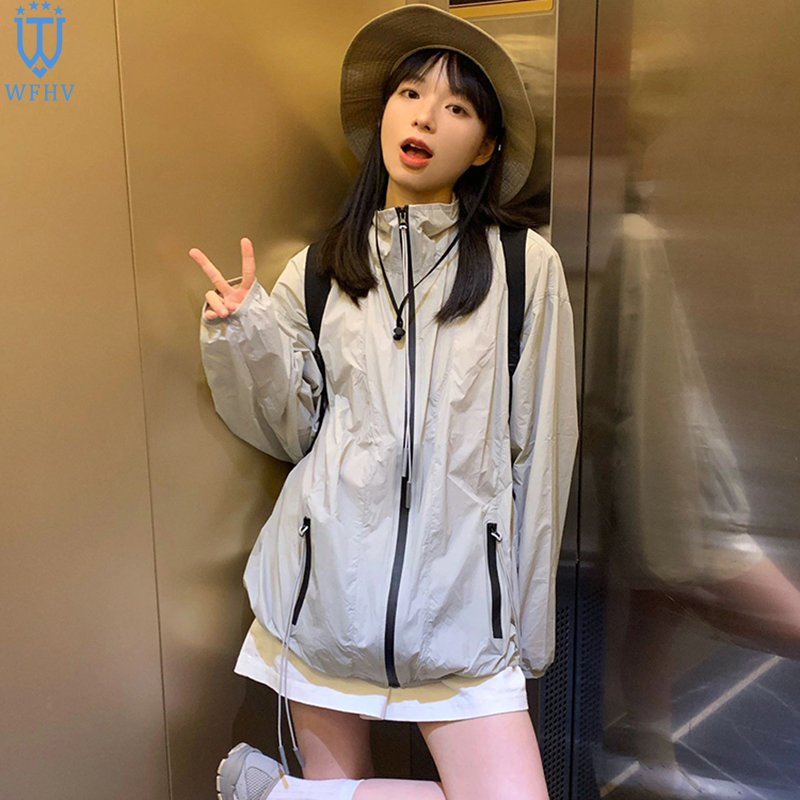 2024薄款防晒衣女夏季新款防紫外线透气轻薄女款防晒冲锋衣外套
