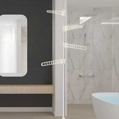 顶天立地晾衣架神器卧室落地置物架单杆不锈钢伸缩式免打孔挂衣i.