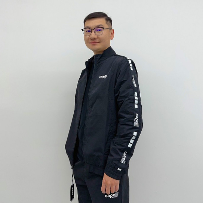 Capelli Sport 运动夹克休闲立领梭织串标外套上衣透气黑色拉链