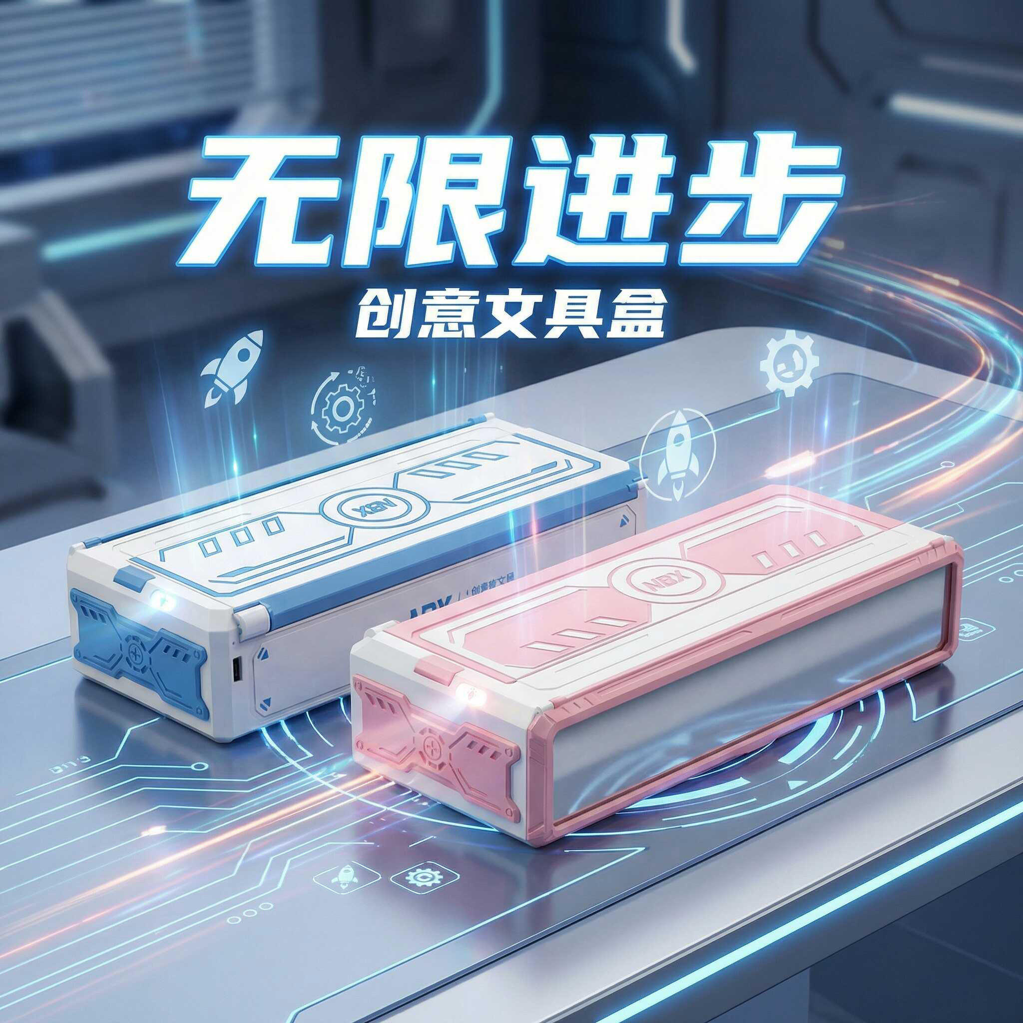 NBX无限笔盒小学生双层大图片