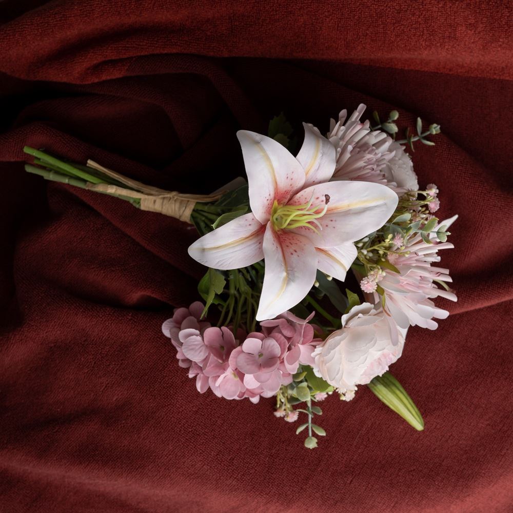 仿真花墙饰梦柏百合茶玫束家居设计婚庆手捧花束装饰花CF01088 鲜花速递/花卉仿真/绿植园艺 仿真绿植 原图主图