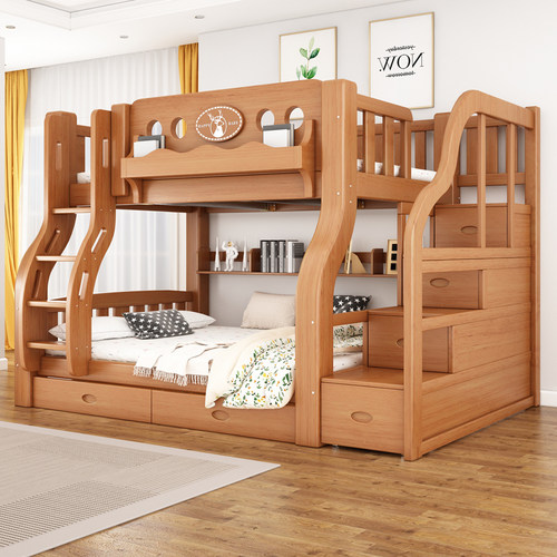 实木加粗上下床儿童床子母床成人加高宿舍高低床加厚双层床