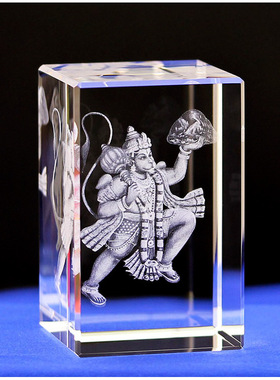 象头神圣像水晶佛像摆件3d内雕工艺品泰国印度旅游纪念品创意礼物