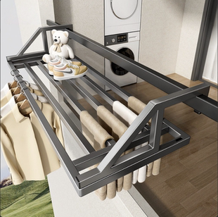 阳台晾衣架家用窗户栏杆晾鞋架神器挂室外可伸缩凉晒袜子置物架子