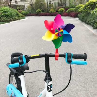 适用迪卡侬儿童自行车滑板车配件彩色卡通风车车篮龙头装饰塑风车