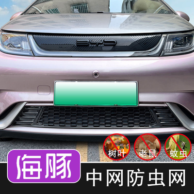 适用汽车比亚迪海豚防虫网水箱BYD中网进气口保护罩改装配件装饰