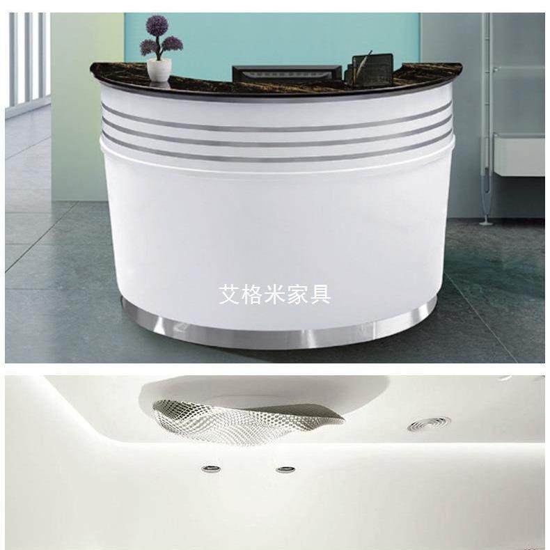 钢琴漆前详询台 公司待办公前加工异烤形钢琴烤漆接台前台收银台