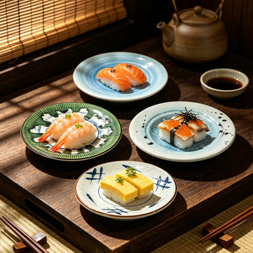 密胺日式料理店专用圆形寿司碟