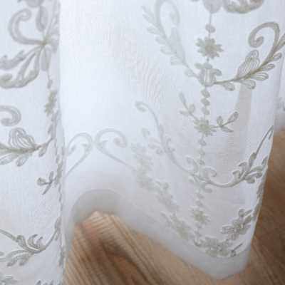 北欧风格纱帘白色窗纱简约绣花客厅窗帘2023年新款欧式刺绣卧室薄