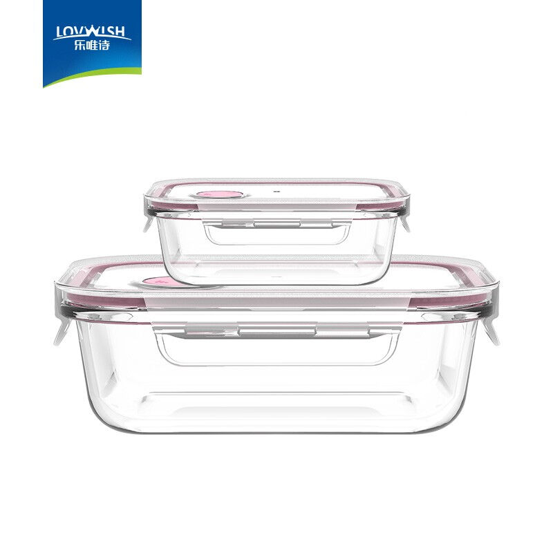 乐唯诗耐热高硼硅玻璃保鲜盒婴儿辅食高硼硅微波炉饭盒便当盒密封