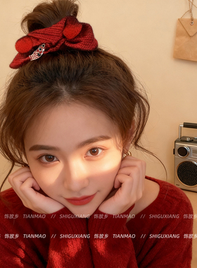 红色锦鲤发圈扎头发橡皮筋头绳