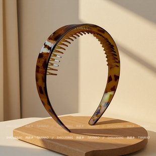 豹纹洗脸发箍女2026新款敷面膜专用发卡带齿防滑头箍碎发压发头饰