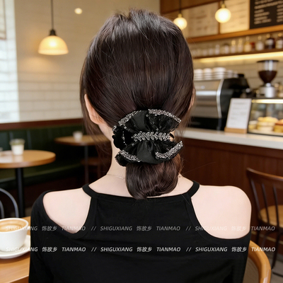 麦穗丸子头抓夹女高级感高马尾夹